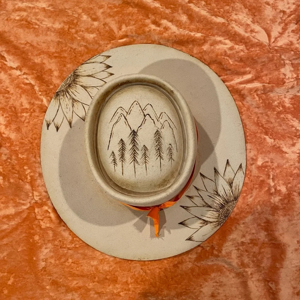 Custom mountain & sunflower hat! - Picture 1 of 4